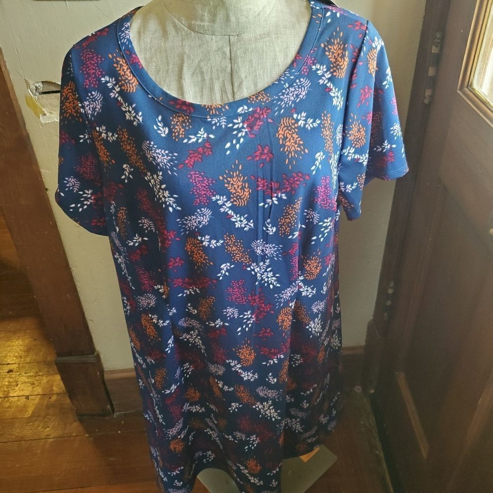 NWT Lane Bryant blue floral shift dress sz 18/20